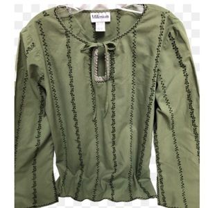 MILLENIUM eyelet design peasant type top.